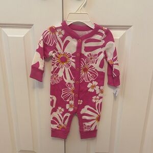 Carter's Pink Floral One Piece Footie